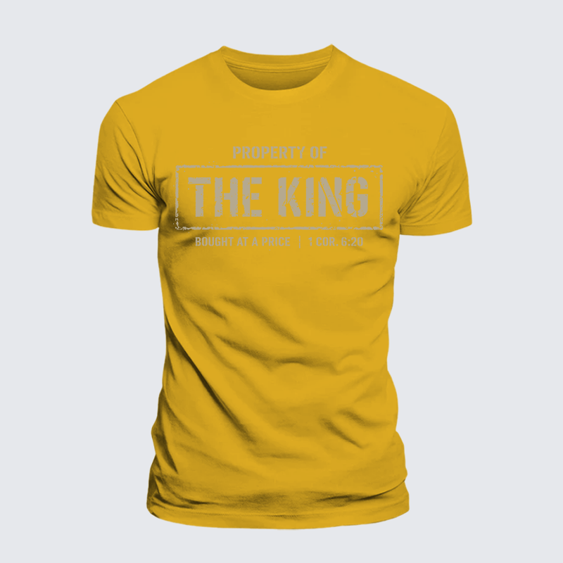 Property of The king 1 Cor. 6:20 Jesus God Christian Premium Mercerized Cotton Tee