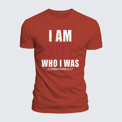 I Am Not Who I Was Jesus God Christian  – Luxe Mercerized Interlock Cotton Tee