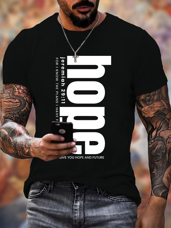 Man Of God Husband Dad Jesus God Christian Cotton T-Shirt