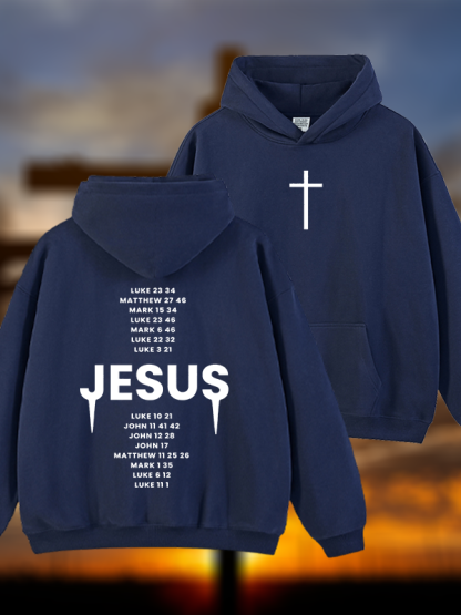 Bible Verse Jesus God Christian Plush Fleece-Lined Hoodie