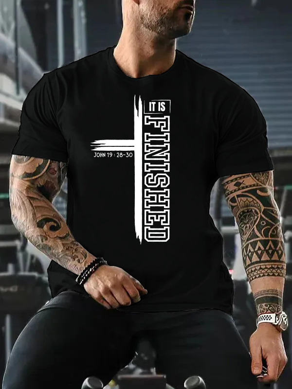 Man Of God Husband Dad Jesus God Christian Cotton T-Shirt