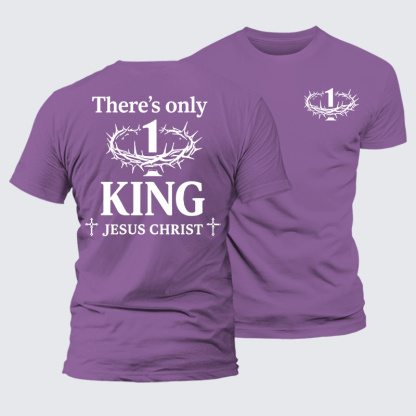 There's Only King Jesus God Christian Premium Mercerized Cotton Tee