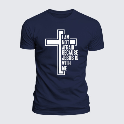 I Am Not Afraid Because Jesus Is With Me Jesus God Christian  – Luxe Mercerized Interlock Cotton Tee