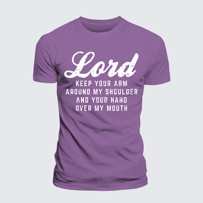 Lord Arm Shoulder Hand Mouth Jesus God Christian Premium Mercerized Cotton Tee