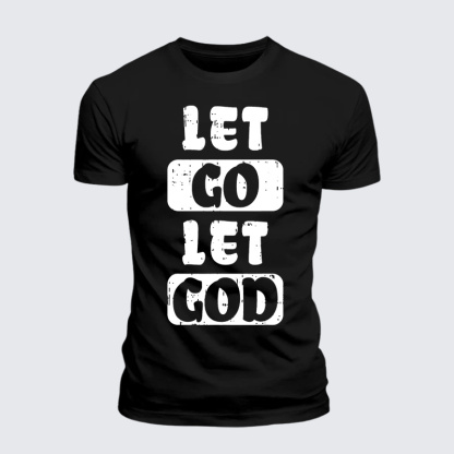 Let Go Let God Jesus God Christian Premium Mercerized Cotton Tee