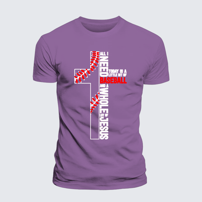 I Need Baseball And Jesus Jesus God Christian Premium Mercerized Cotton Tee