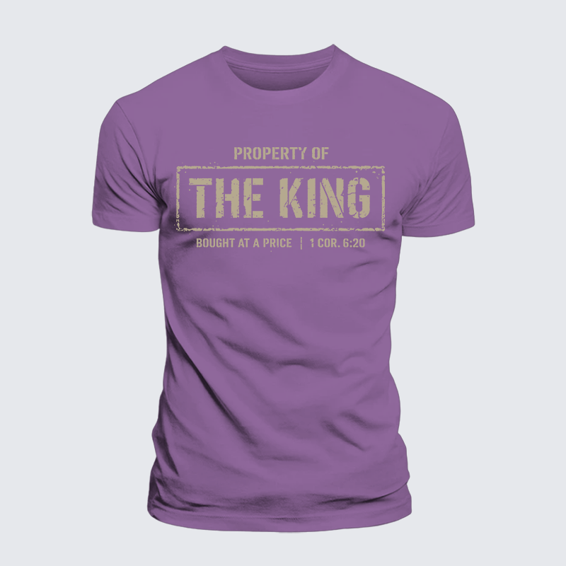 Property of The king 1 Cor. 6:20 Jesus God Christian Premium Mercerized Cotton Tee