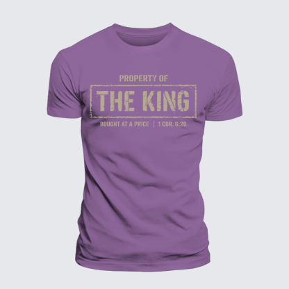 Property of The king 1 Cor. 6:20 Jesus God Christian Premium Mercerized Cotton Tee