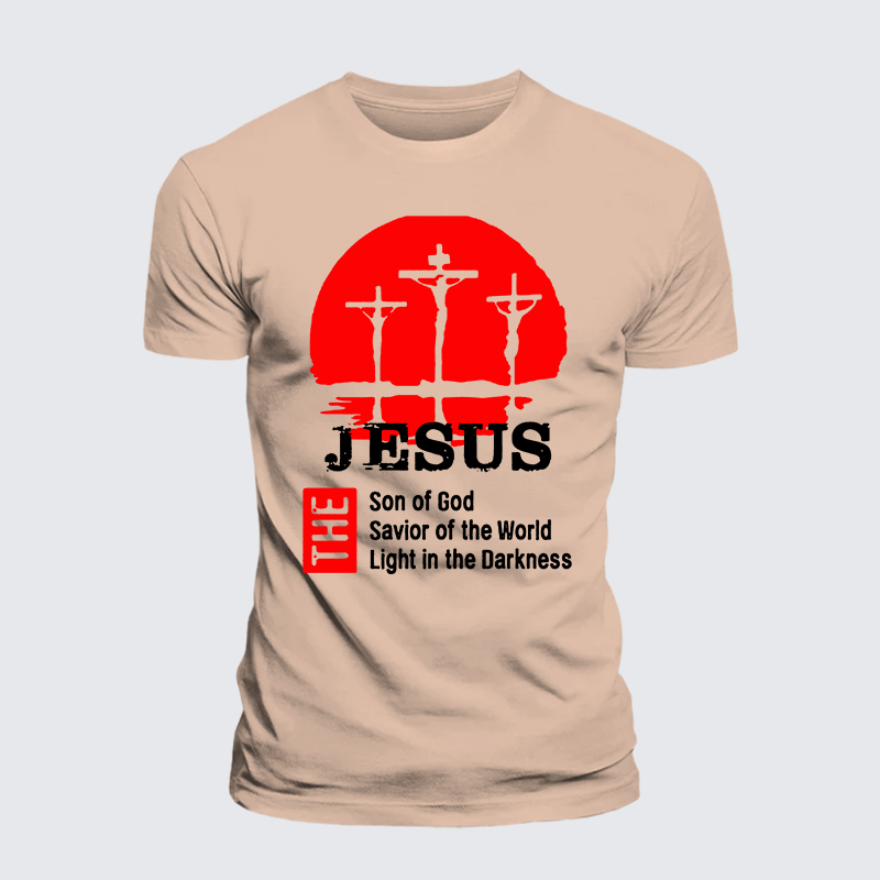 Jesus The Son Of God The Savior Of The World The Light In The Darkness Jesus God Christian Premium Mercerized Cotton Tee