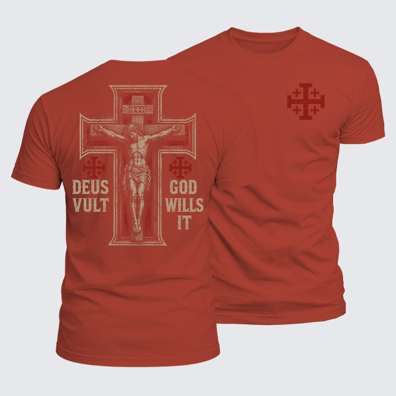 Luxe Mercerized Cotton Tee - Make No Peace with Evil Jerusalem Cross