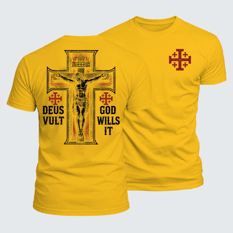 Luxe Mercerized Cotton Tee - Make No Peace with Evil Jerusalem Cross