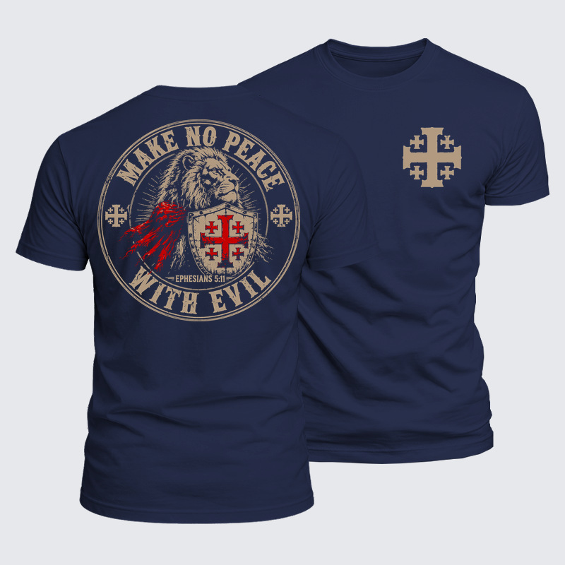 Luxe Mercerized Cotton Tee - Make No Peace With Evil