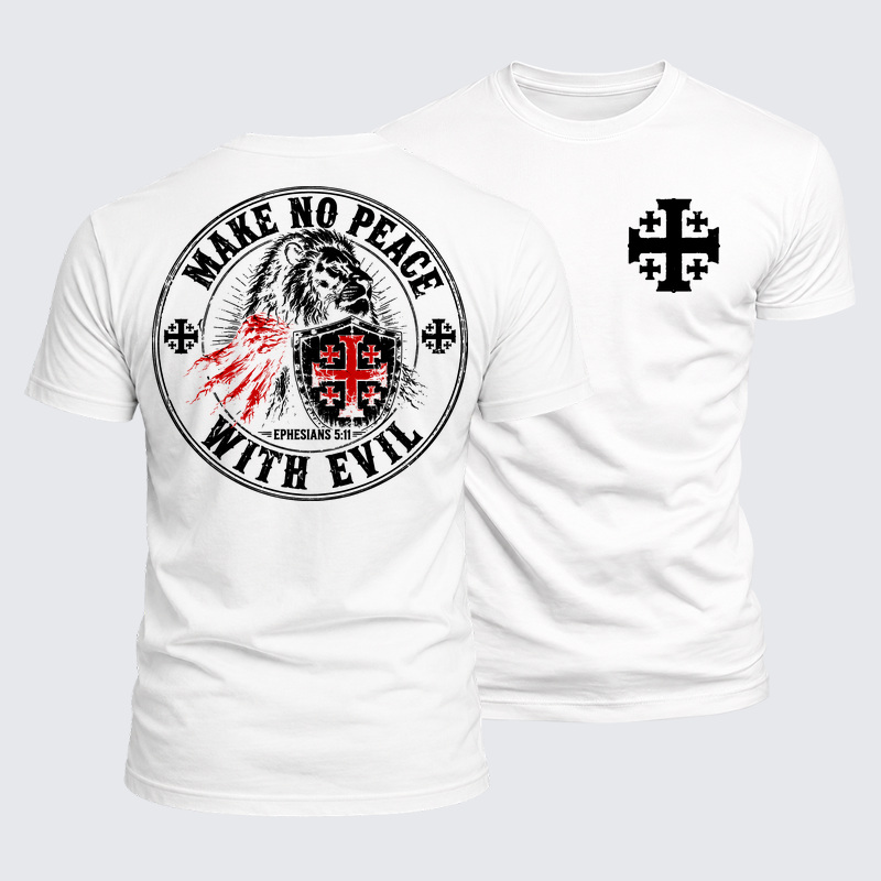 Luxe Mercerized Cotton Tee - Make No Peace With Evil