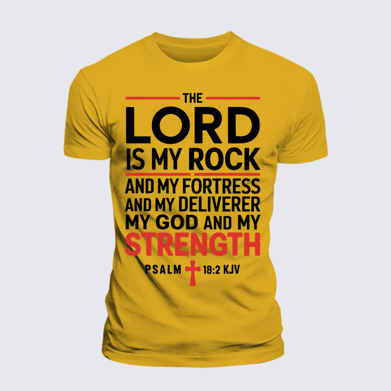 Lord Is My Rock Jesus God Christian Premium Mercerized Cotton Tee