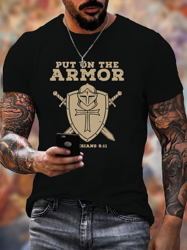 Put On The Armor Jesus God Christian Cotton T-Shirt