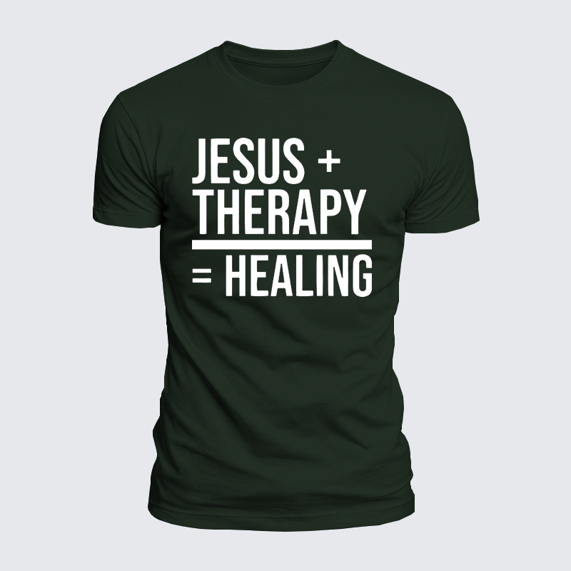 Jesus Therapy Healing Jesus God Christian  – Luxe Mercerized Interlock Cotton Tee