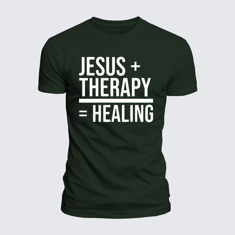 Jesus Therapy Healing Jesus God Christian  – Luxe Mercerized Interlock Cotton Tee