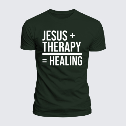 Jesus Therapy Healing Jesus God Christian  – Luxe Mercerized Interlock Cotton Tee