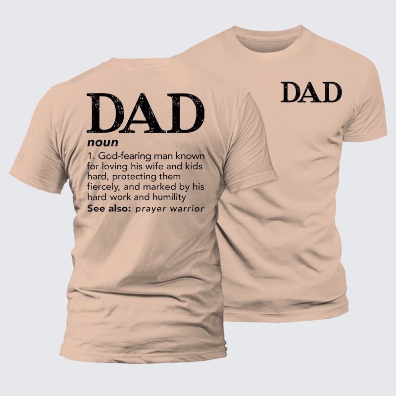 Dad See Also Prayer Warrior Jesus God Christian Premium Mercerized Cotton Tee