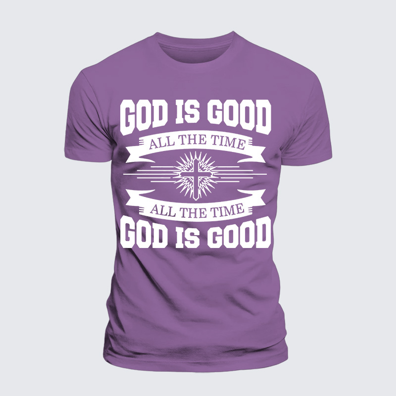 God Is Good All The Time Jesus God Christian Premium Mercerized Cotton Tee