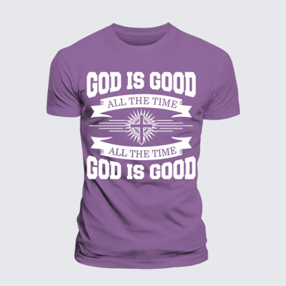 God Is Good All The Time Jesus God Christian Premium Mercerized Cotton Tee