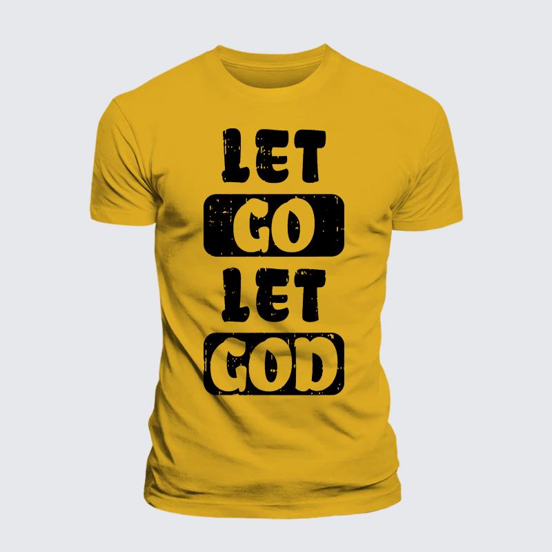 Let Go Let God Jesus God Christian Premium Mercerized Cotton Tee