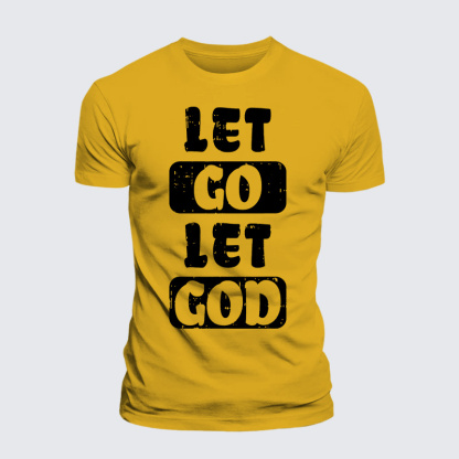 Let Go Let God Jesus God Christian Premium Mercerized Cotton Tee