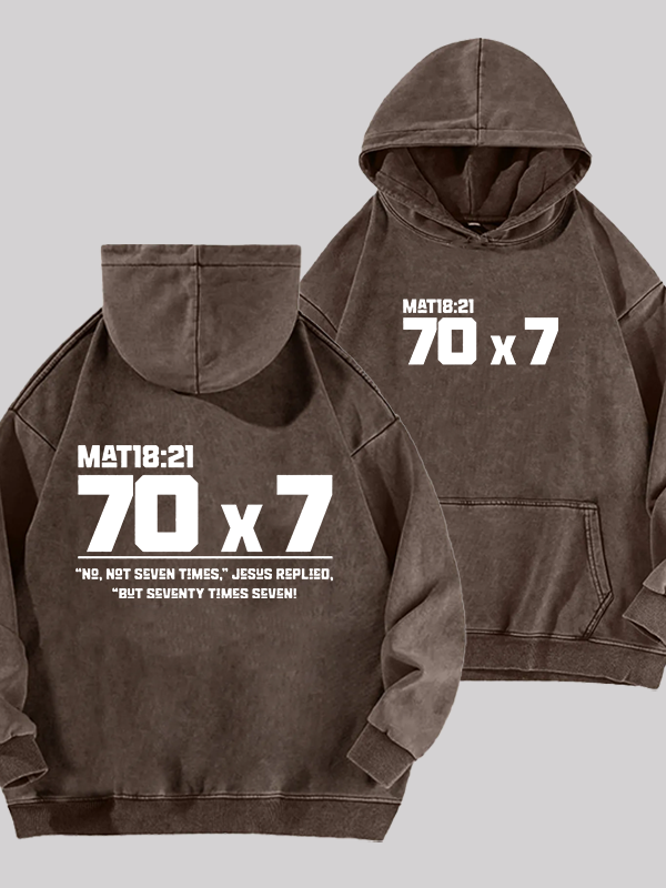 Matthew 18:21 Jesus God Christian Washed Hoodie