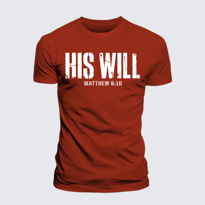 His Will Matthew 6:10 Jesus God Christian Premium Mercerized Cotton Tee