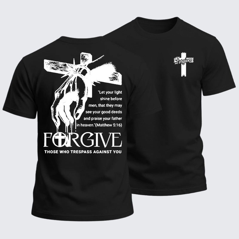 Heavyweight Cotton Tee - Forgive Cross Nail