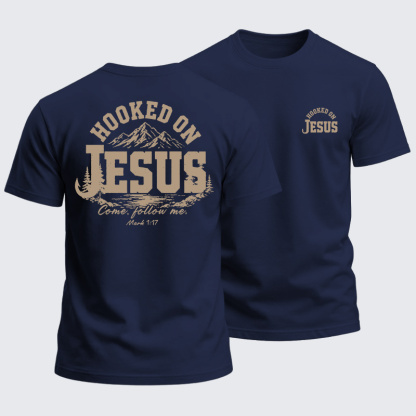 Heavyweight Cotton Tee - Hooked on Jesus