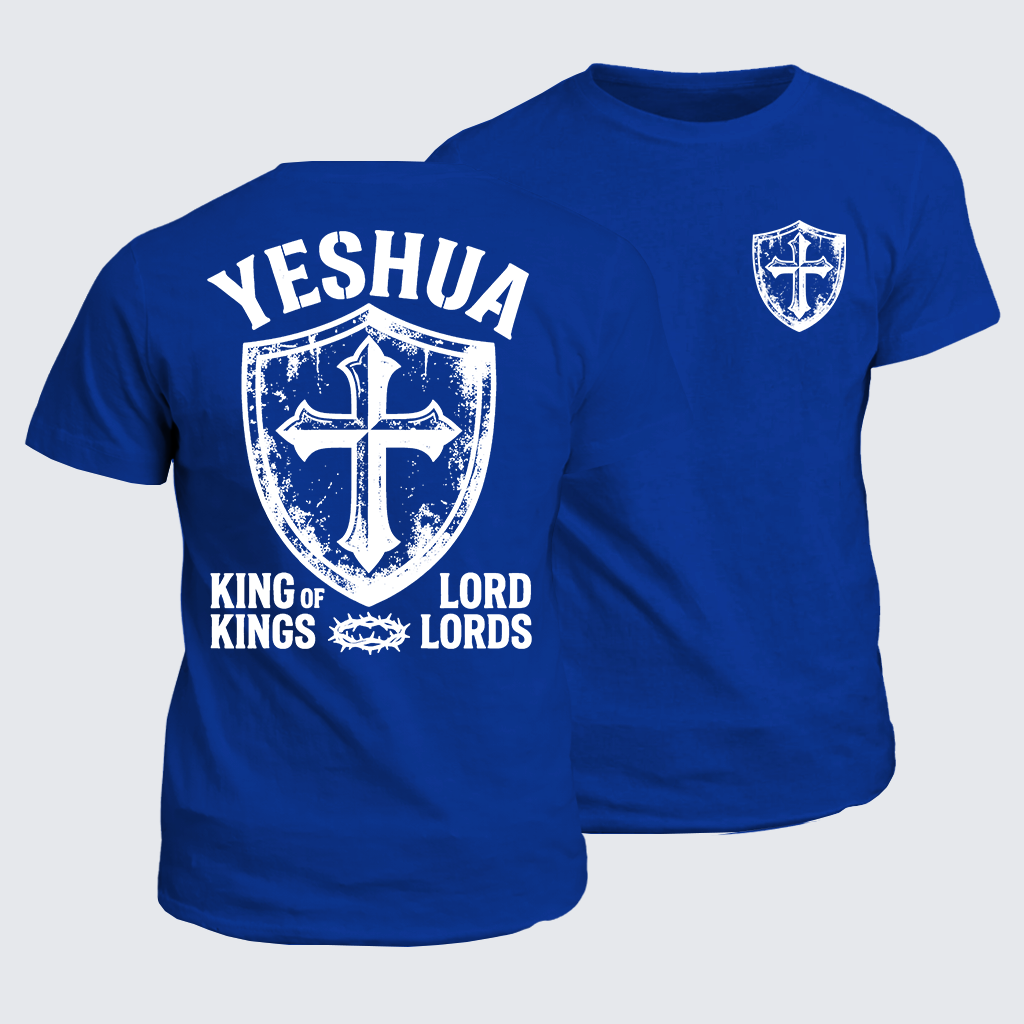 Yeshua King Of Kings Lord Of Lords Jesus God Christian Cotton T-Shirt