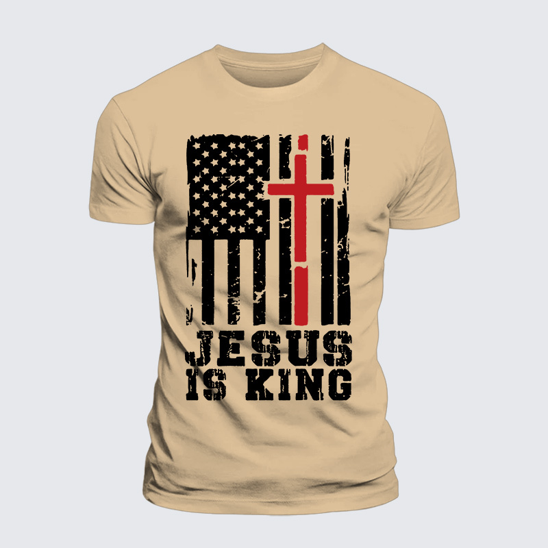 Jesus Is King Jesus God Christian Premium Mercerized Cotton Tee