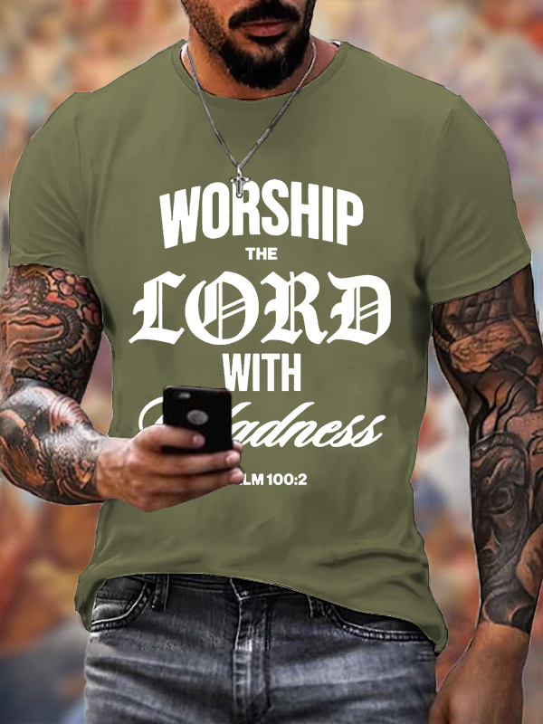 Worship The Lord Jesus God Christian Cotton T-Shirt
