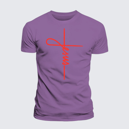 Jesus Cross Jesus God Christian Premium Mercerized Cotton Tee