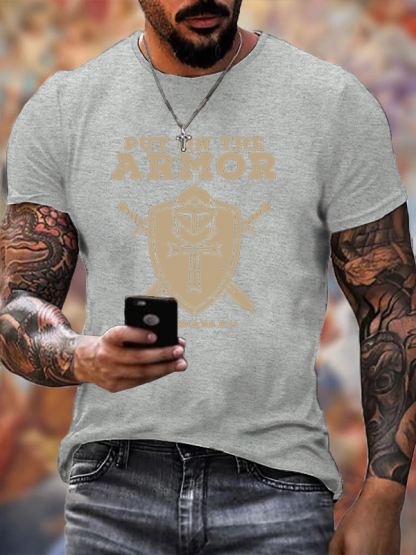 Put On The Armor Jesus God Christian Cotton T-Shirt