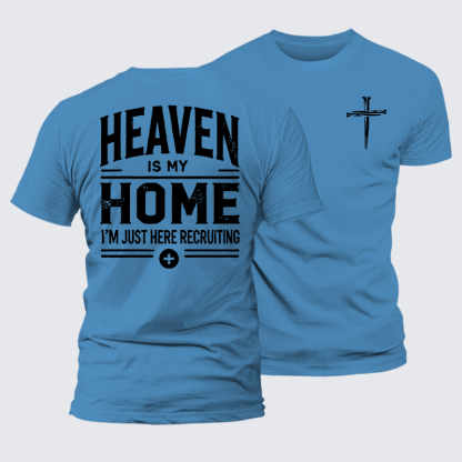 Heaven Is My Home Jesus God Christian Premium Mercerized Cotton Tee