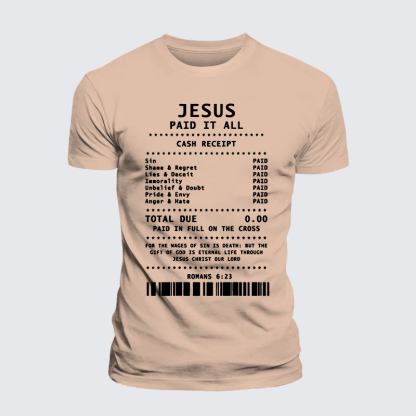 Jesus Paid It All Jesus God Christian Premium Mercerized Cotton Tee