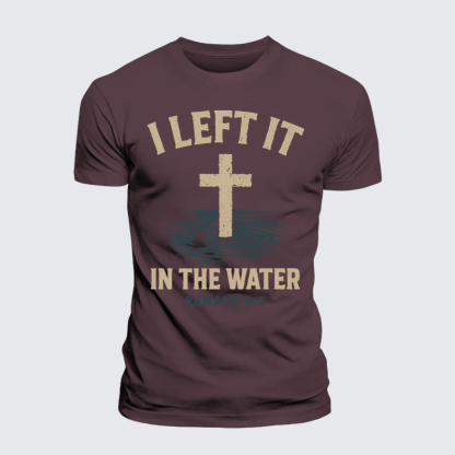 I Left It In The Water Jesus God Christian Premium Mercerized Cotton Tee