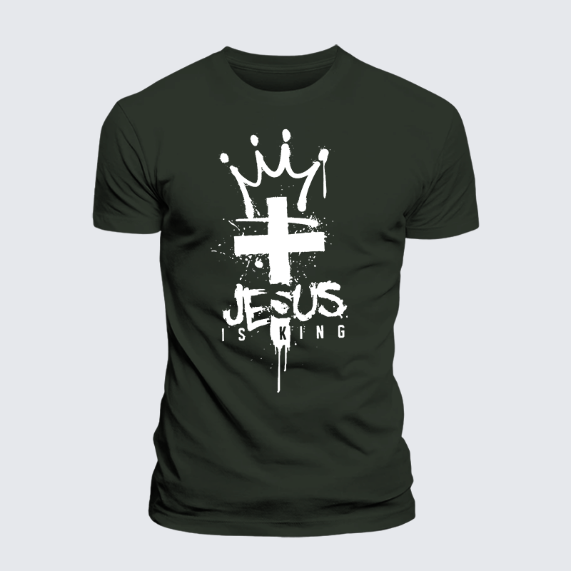 Jesus Is King Jesus God Christian Premium Mercerized Cotton Tee