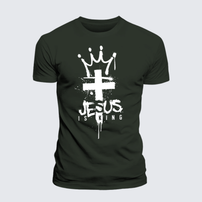 Jesus Is King Jesus God Christian Premium Mercerized Cotton Tee