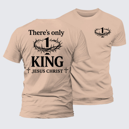 There's Only King Jesus God Christian Premium Mercerized Cotton Tee