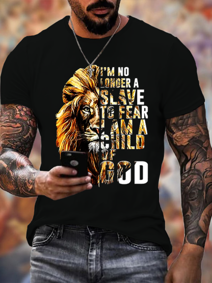 I'm No Longer A Slave To Fear I Am A Child Of God Lion Tee