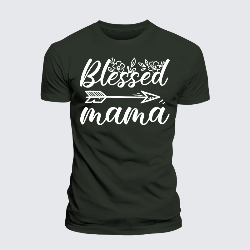 Blessed Mama Jesus God Christian Premium Mercerized Cotton Tee