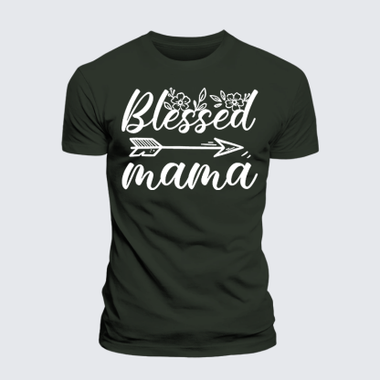 Blessed Mama Jesus God Christian Premium Mercerized Cotton Tee