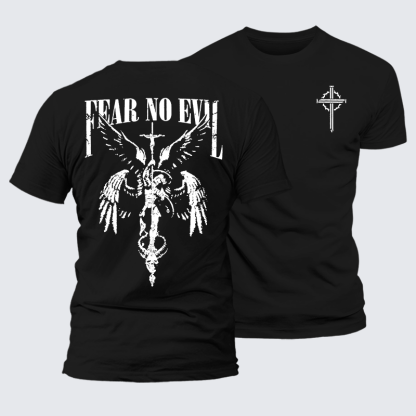 Fear No Evil Jesus God Christian Premium Mercerized Cotton Tee