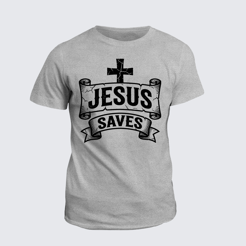 Jesus Saves Jesus God Christian Cotton T-Shirt