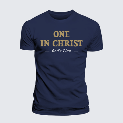 One In Christ Jesus God Christian Premium Mercerized Cotton Tee