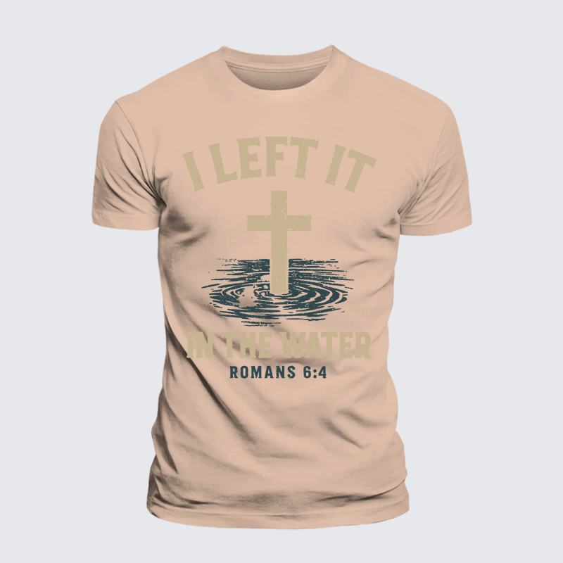 I Left It In The Water Jesus God Christian Premium Mercerized Cotton Tee