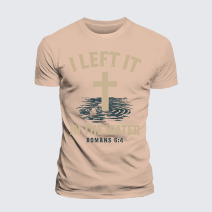 I Left It In The Water Jesus God Christian Premium Mercerized Cotton Tee